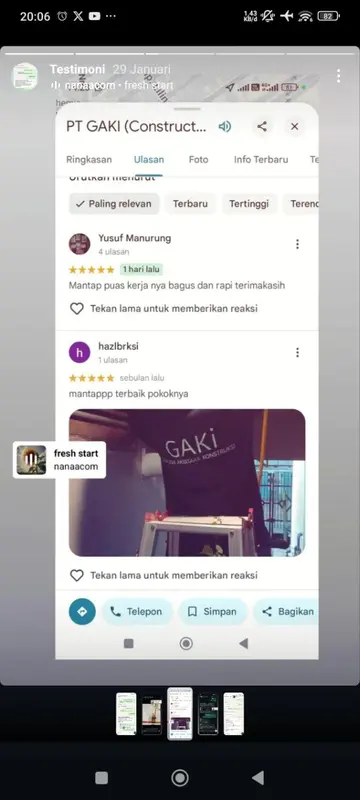 Foto hasil deep cleaning AC dari review Putri Esterina